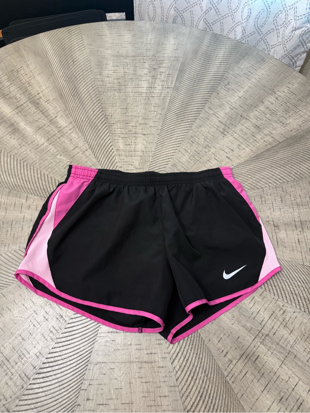 Nike Women's Black Athletic Shorts with Pink Accents